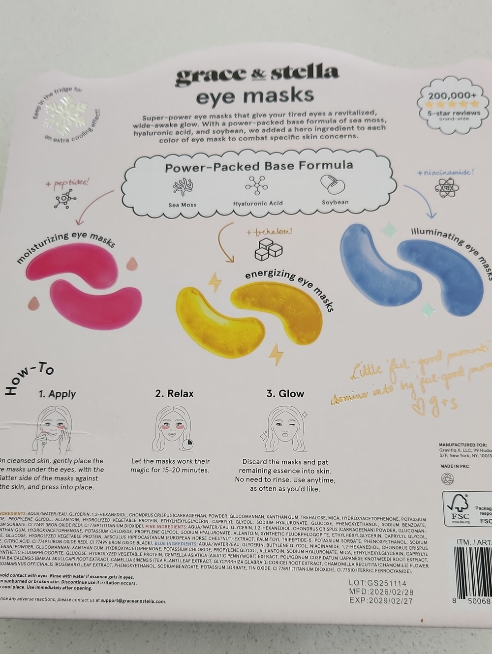 NWT grace & stella Energizing Eye Masks 24 COUNT - Picture 5 of 5